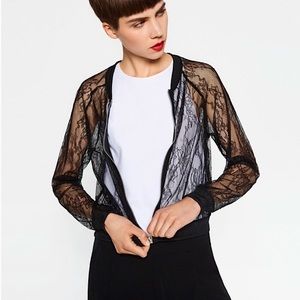 Zara Lace Bomber Jacket